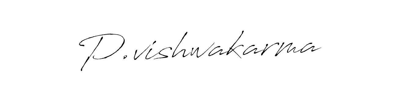 How to make P.vishwakarma name signature. Use Antro_Vectra style for creating short signs online. This is the latest handwritten sign. P.vishwakarma signature style 6 images and pictures png