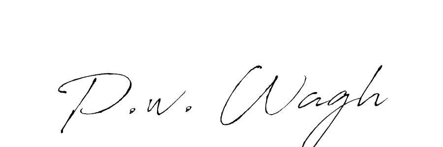 Design your own signature with our free online signature maker. With this signature software, you can create a handwritten (Antro_Vectra) signature for name P.w. Wagh. P.w. Wagh signature style 6 images and pictures png