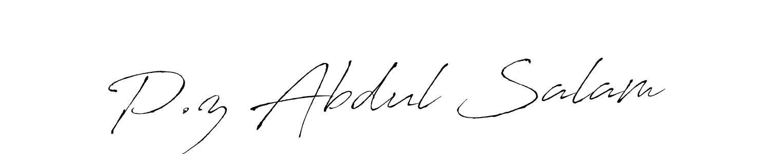 Also we have P.z Abdul Salam name is the best signature style. Create professional handwritten signature collection using Antro_Vectra autograph style. P.z Abdul Salam signature style 6 images and pictures png