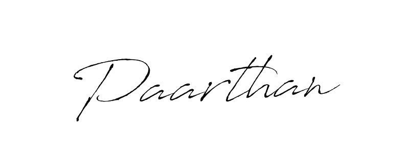 Create a beautiful signature design for name Paarthan. With this signature (Antro_Vectra) fonts, you can make a handwritten signature for free. Paarthan signature style 6 images and pictures png