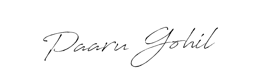 Paaru Gohil stylish signature style. Best Handwritten Sign (Antro_Vectra) for my name. Handwritten Signature Collection Ideas for my name Paaru Gohil. Paaru Gohil signature style 6 images and pictures png