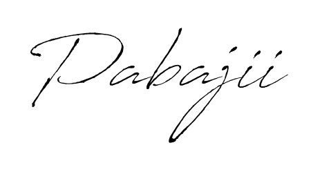 Practice writing Pabajii with the flow of Antro_Vectra lettering. A fantastic source of inspiration for developing your personal signature style. Pabajii signature style 6 images and pictures png