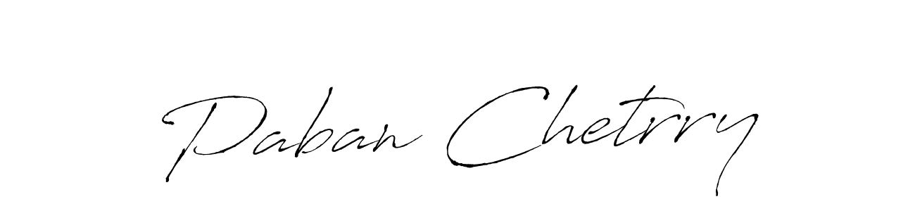 if you are searching for the best signature style for your name Paban Chetrry. so please give up your signature search. here we have designed multiple signature styles  using Antro_Vectra. Paban Chetrry signature style 6 images and pictures png