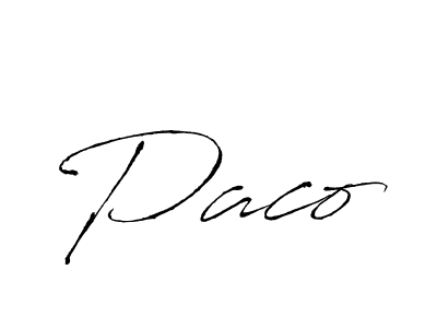 Make a beautiful signature design for name Paco. With this signature (Antro_Vectra) style, you can create a handwritten signature for free. Paco signature style 6 images and pictures png