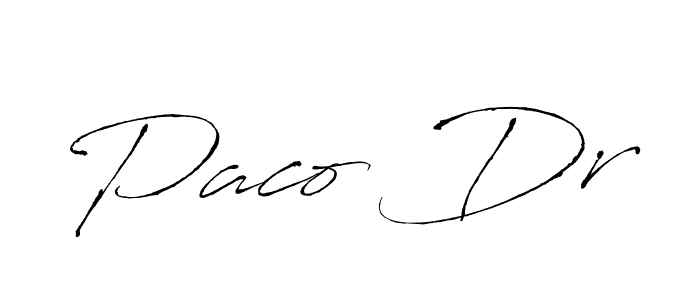 Create a beautiful signature design for name Paco Dr. With this signature (Antro_Vectra) fonts, you can make a handwritten signature for free. Paco Dr signature style 6 images and pictures png