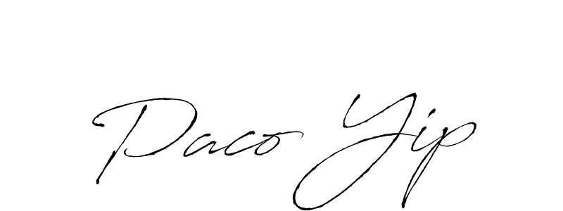 Similarly Antro_Vectra is the best handwritten signature design. Signature creator online .You can use it as an online autograph creator for name Paco Yip. Paco Yip signature style 6 images and pictures png