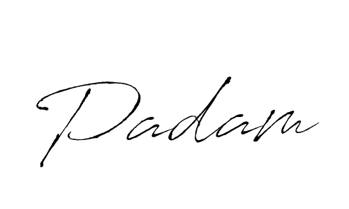 Design your own signature with our free online signature maker. With this signature software, you can create a handwritten (Antro_Vectra) signature for name Padam. Padam signature style 6 images and pictures png