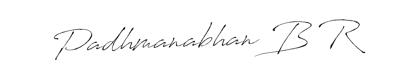 The best way (Antro_Vectra) to make a short signature is to pick only two or three words in your name. The name Padhmanabhan B R include a total of six letters. For converting this name. Padhmanabhan B R signature style 6 images and pictures png