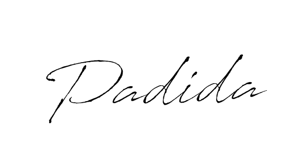 Use a signature maker to create a handwritten signature online. With this signature software, you can design (Antro_Vectra) your own signature for name Padida. Padida signature style 6 images and pictures png