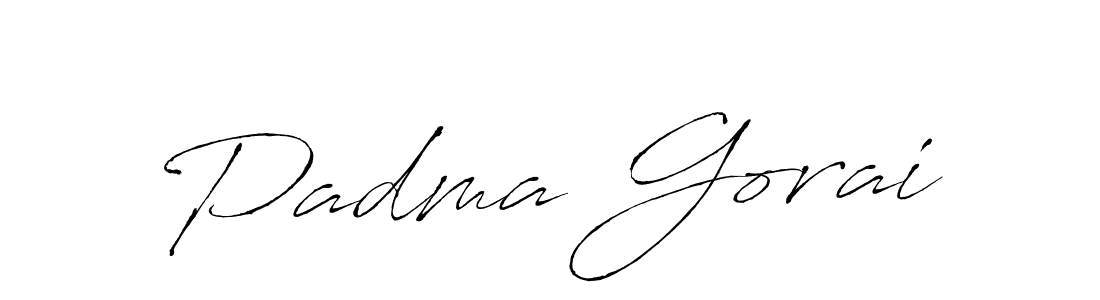 Make a beautiful signature design for name Padma Gorai. With this signature (Antro_Vectra) style, you can create a handwritten signature for free. Padma Gorai signature style 6 images and pictures png