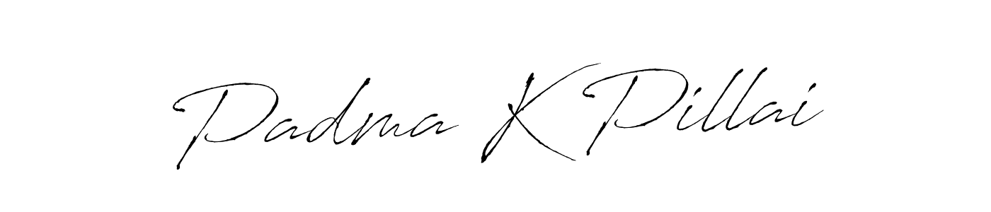 How to make Padma K Pillai name signature. Use Antro_Vectra style for creating short signs online. This is the latest handwritten sign. Padma K Pillai signature style 6 images and pictures png