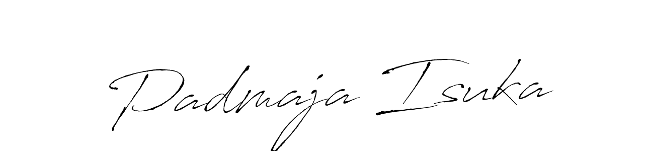 Antro_Vectra is a professional signature style that is perfect for those who want to add a touch of class to their signature. It is also a great choice for those who want to make their signature more unique. Get Padmaja Isuka name to fancy signature for free. Padmaja Isuka signature style 6 images and pictures png