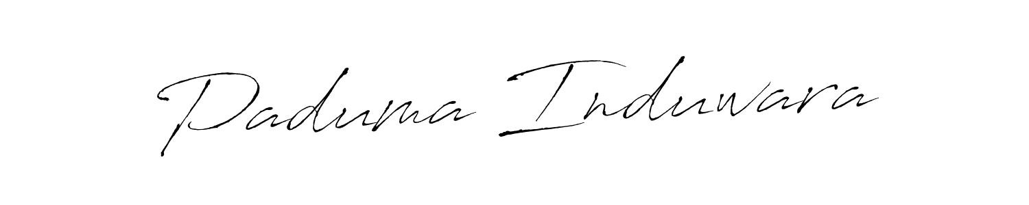 Make a beautiful signature design for name Paduma Induwara. With this signature (Antro_Vectra) style, you can create a handwritten signature for free. Paduma Induwara signature style 6 images and pictures png