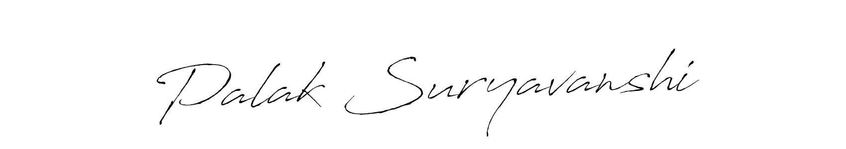 How to make Palak Suryavanshi name signature. Use Antro_Vectra style for creating short signs online. This is the latest handwritten sign. Palak Suryavanshi signature style 6 images and pictures png