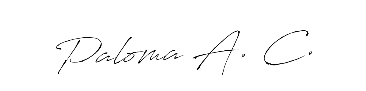 Create a beautiful signature design for name Paloma A. C.. With this signature (Antro_Vectra) fonts, you can make a handwritten signature for free. Paloma A. C. signature style 6 images and pictures png