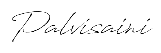 The Antro_Vectra handwriting style adds charm and authenticity to name Palvisaini. A wonderful choice for personal thank-you notes. Palvisaini signature style 6 images and pictures png
