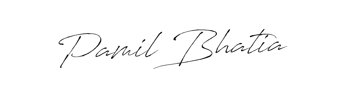 Also we have Pamil Bhatia name is the best signature style. Create professional handwritten signature collection using Antro_Vectra autograph style. Pamil Bhatia signature style 6 images and pictures png