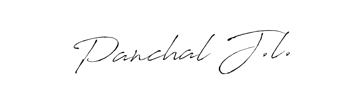 How to make Panchal J.l. name signature. Use Antro_Vectra style for creating short signs online. This is the latest handwritten sign. Panchal J.l. signature style 6 images and pictures png