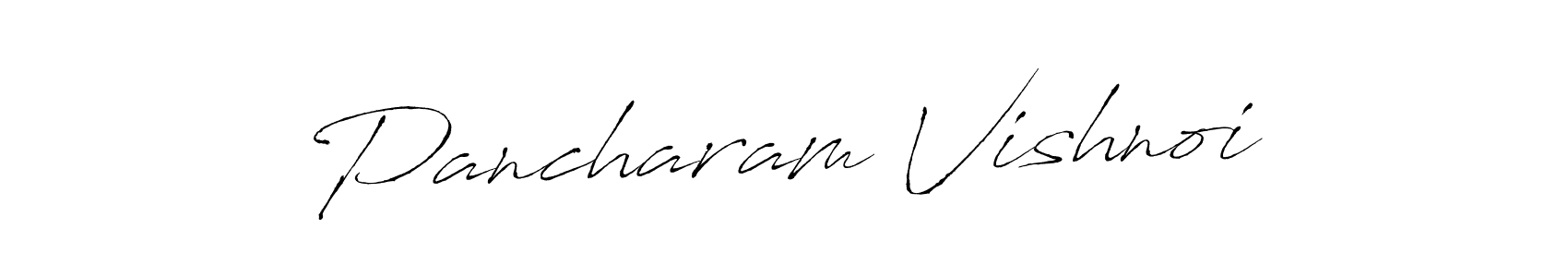 Antro_Vectra is a professional signature style that is perfect for those who want to add a touch of class to their signature. It is also a great choice for those who want to make their signature more unique. Get Pancharam Vishnoi name to fancy signature for free. Pancharam Vishnoi signature style 6 images and pictures png