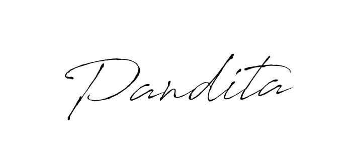 Make a beautiful signature design for name Pandita. With this signature (Antro_Vectra) style, you can create a handwritten signature for free. Pandita signature style 6 images and pictures png