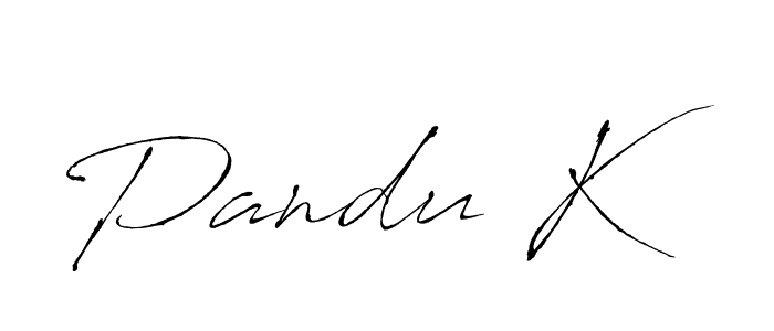 Use a signature maker to create a handwritten signature online. With this signature software, you can design (Antro_Vectra) your own signature for name Pandu K. Pandu K signature style 6 images and pictures png