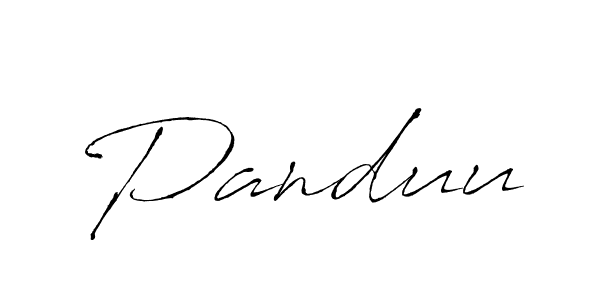 Use a signature maker to create a handwritten signature online. With this signature software, you can design (Antro_Vectra) your own signature for name Panduu. Panduu signature style 6 images and pictures png