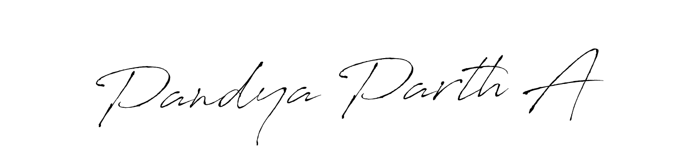 How to make Pandya Parth A name signature. Use Antro_Vectra style for creating short signs online. This is the latest handwritten sign. Pandya Parth A signature style 6 images and pictures png