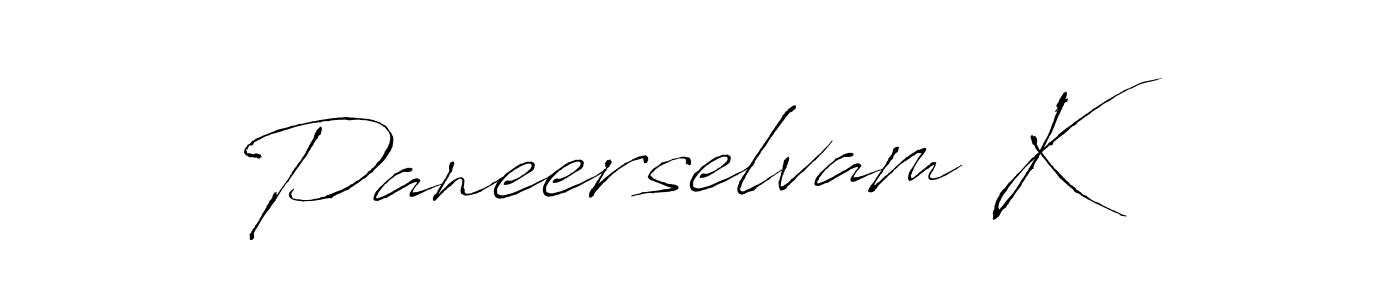 Paneerselvam K stylish signature style. Best Handwritten Sign (Antro_Vectra) for my name. Handwritten Signature Collection Ideas for my name Paneerselvam K. Paneerselvam K signature style 6 images and pictures png