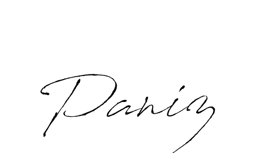 Design your own signature with our free online signature maker. With this signature software, you can create a handwritten (Antro_Vectra) signature for name Paniz. Paniz signature style 6 images and pictures png