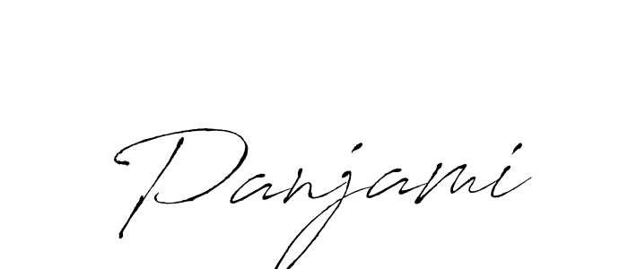 Make a beautiful signature design for name Panjami. With this signature (Antro_Vectra) style, you can create a handwritten signature for free. Panjami signature style 6 images and pictures png