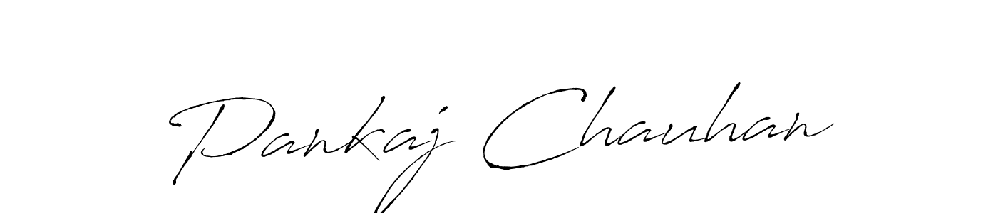 How to make Pankaj Chauhan name signature. Use Antro_Vectra style for creating short signs online. This is the latest handwritten sign. Pankaj Chauhan signature style 6 images and pictures png