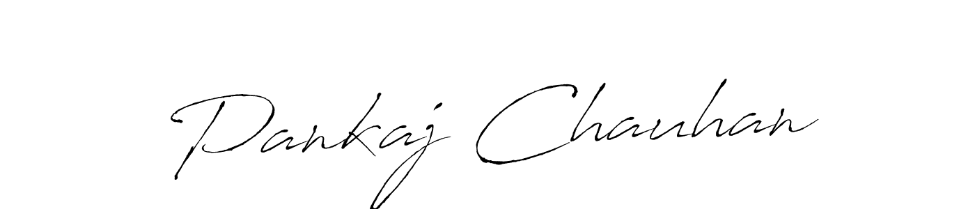 How to make Pankaj Chauhan name signature. Use Antro_Vectra style for creating short signs online. This is the latest handwritten sign. Pankaj Chauhan signature style 6 images and pictures png