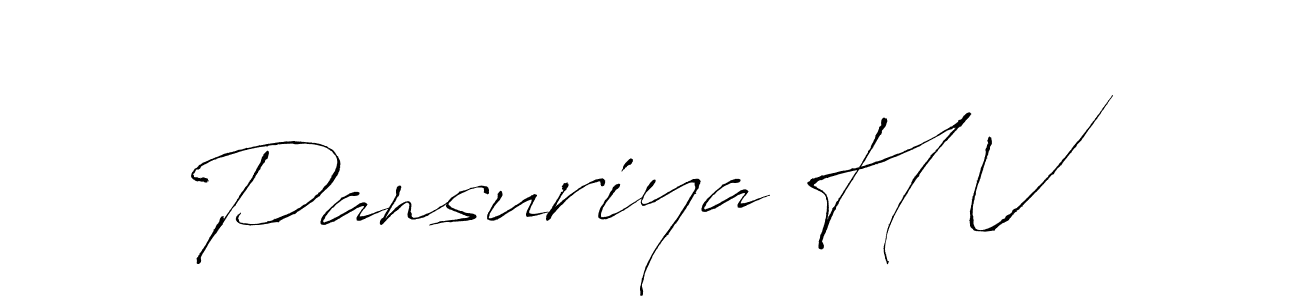 The best way (Antro_Vectra) to make a short signature is to pick only two or three words in your name. The name Pansuriya H V include a total of six letters. For converting this name. Pansuriya H V signature style 6 images and pictures png