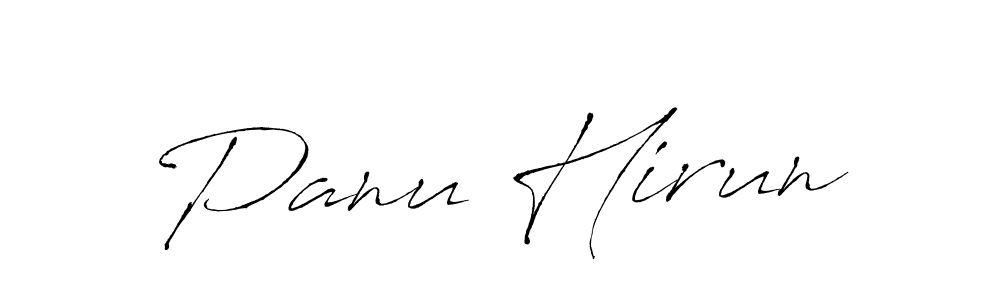 Make a beautiful signature design for name Panu Hirun. With this signature (Antro_Vectra) style, you can create a handwritten signature for free. Panu Hirun signature style 6 images and pictures png