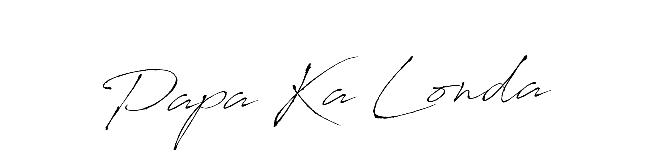 The best way (Antro_Vectra) to make a short signature is to pick only two or three words in your name. The name Papa Ka Londa include a total of six letters. For converting this name. Papa Ka Londa signature style 6 images and pictures png