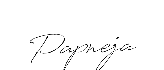 Use a signature maker to create a handwritten signature online. With this signature software, you can design (Antro_Vectra) your own signature for name Papneja. Papneja signature style 6 images and pictures png