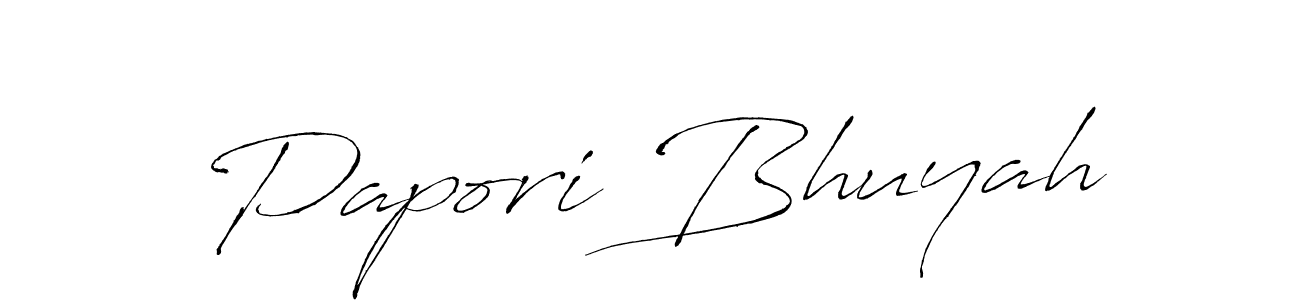 Make a beautiful signature design for name Papori Bhuyah. With this signature (Antro_Vectra) style, you can create a handwritten signature for free. Papori Bhuyah signature style 6 images and pictures png