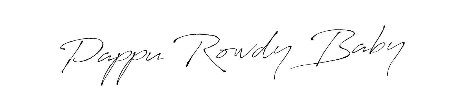 The best way (Antro_Vectra) to make a short signature is to pick only two or three words in your name. The name Pappu Rowdy Baby include a total of six letters. For converting this name. Pappu Rowdy Baby signature style 6 images and pictures png