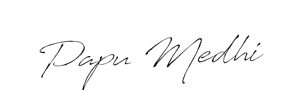 The best way (Antro_Vectra) to make a short signature is to pick only two or three words in your name. The name Papu Medhi include a total of six letters. For converting this name. Papu Medhi signature style 6 images and pictures png