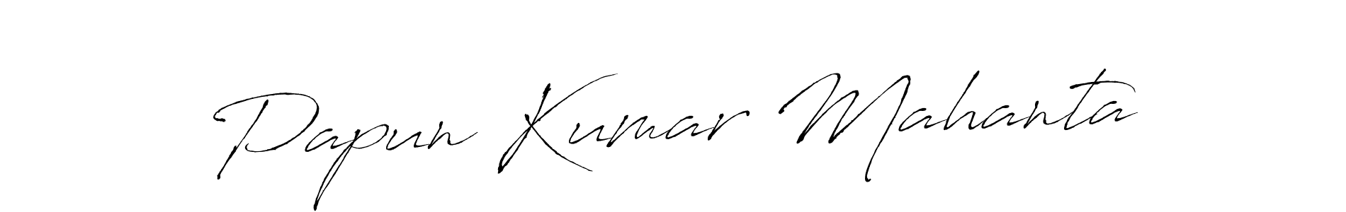 The best way (Antro_Vectra) to make a short signature is to pick only two or three words in your name. The name Papun Kumar Mahanta include a total of six letters. For converting this name. Papun Kumar Mahanta signature style 6 images and pictures png