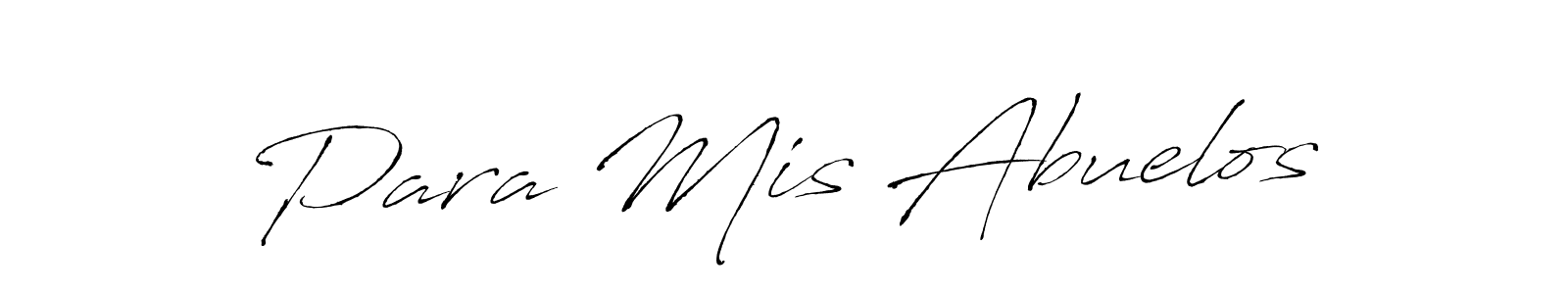 The best way (Antro_Vectra) to make a short signature is to pick only two or three words in your name. The name Para Mis Abuelos include a total of six letters. For converting this name. Para Mis Abuelos signature style 6 images and pictures png