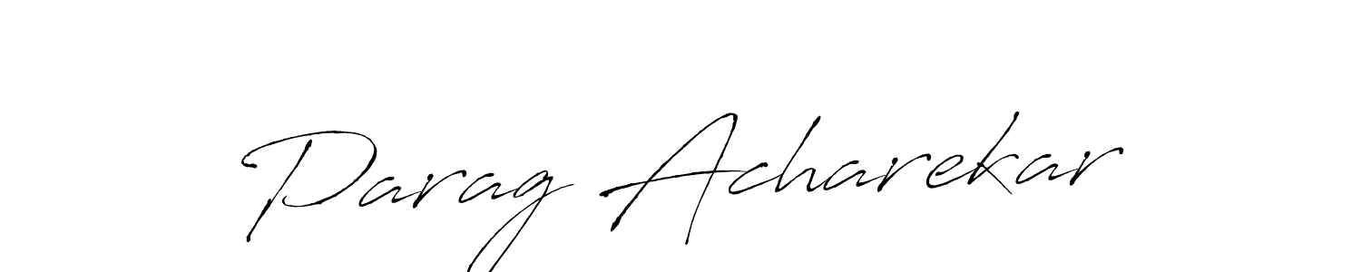 The best way (Antro_Vectra) to make a short signature is to pick only two or three words in your name. The name Parag Acharekar include a total of six letters. For converting this name. Parag Acharekar signature style 6 images and pictures png