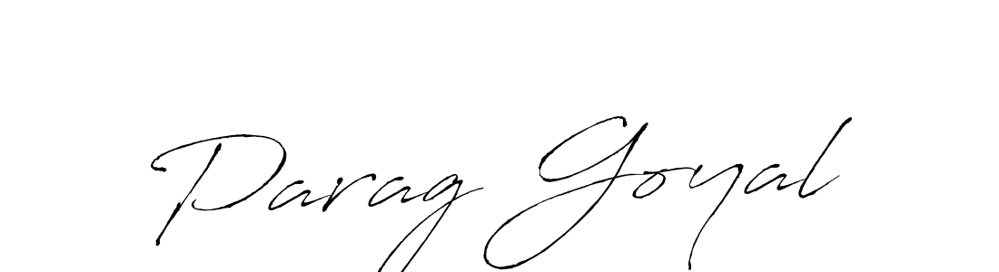 Create a beautiful signature design for name Parag Goyal. With this signature (Antro_Vectra) fonts, you can make a handwritten signature for free. Parag Goyal signature style 6 images and pictures png