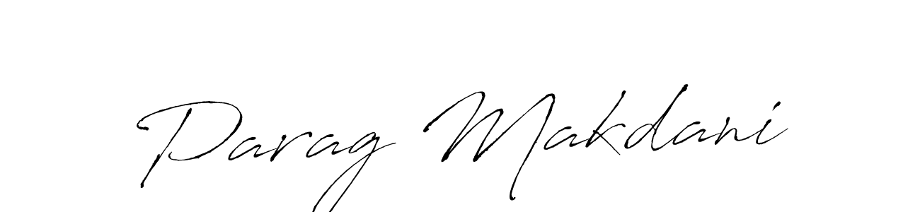 Make a beautiful signature design for name Parag Makdani. With this signature (Antro_Vectra) style, you can create a handwritten signature for free. Parag Makdani signature style 6 images and pictures png