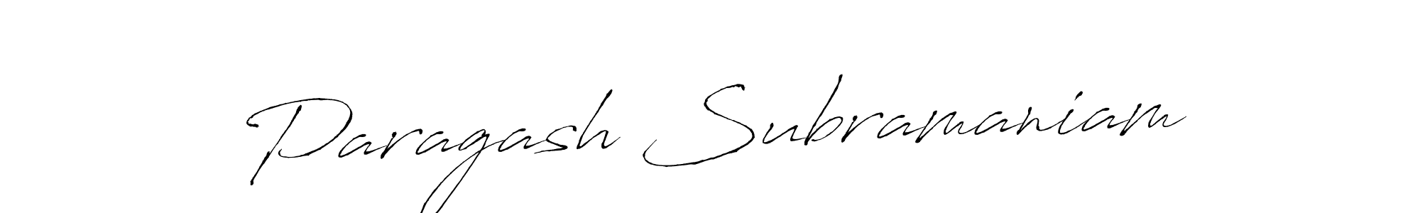 Make a beautiful signature design for name Paragash Subramaniam. With this signature (Antro_Vectra) style, you can create a handwritten signature for free. Paragash Subramaniam signature style 6 images and pictures png