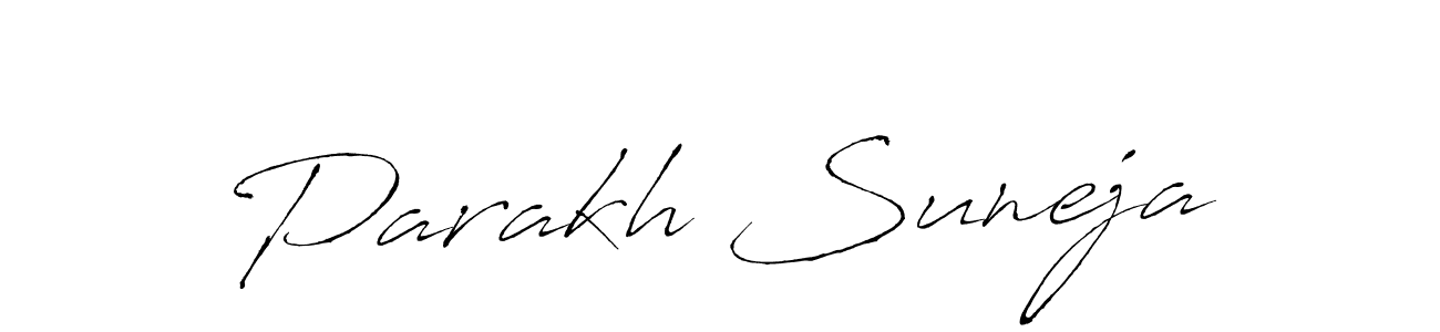 It looks lik you need a new signature style for name Parakh Suneja. Design unique handwritten (Antro_Vectra) signature with our free signature maker in just a few clicks. Parakh Suneja signature style 6 images and pictures png