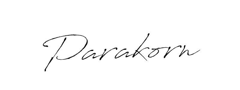 Make a beautiful signature design for name Parakorn. With this signature (Antro_Vectra) style, you can create a handwritten signature for free. Parakorn signature style 6 images and pictures png