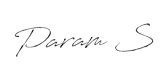 Make a beautiful signature design for name Param S. With this signature (Antro_Vectra) style, you can create a handwritten signature for free. Param S signature style 6 images and pictures png