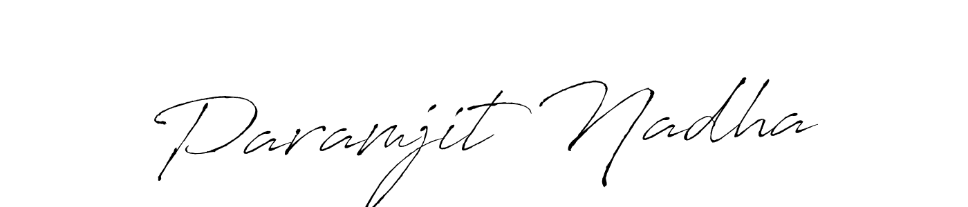 Create a beautiful signature design for name Paramjit Nadha. With this signature (Antro_Vectra) fonts, you can make a handwritten signature for free. Paramjit Nadha signature style 6 images and pictures png