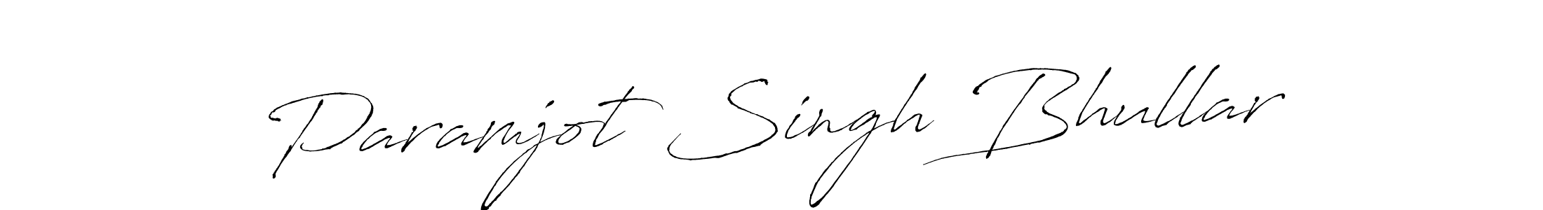 How to make Paramjot Singh Bhullar name signature. Use Antro_Vectra style for creating short signs online. This is the latest handwritten sign. Paramjot Singh Bhullar signature style 6 images and pictures png